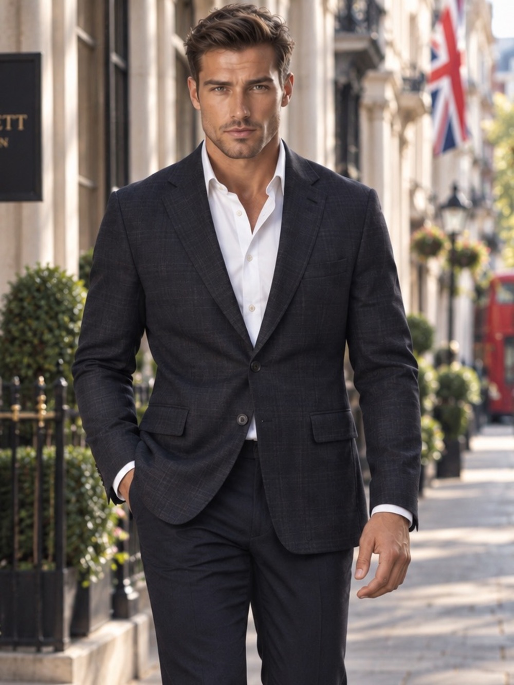 $375 TED BAKER LONDON Blazer Suit Mens 36R Super 100’s Wool Woven In Italy